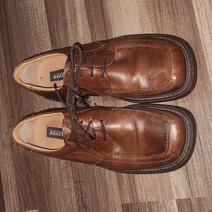 Kenneth Cole Reaction Brown Leather Dress Shoes Size 10